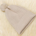Children's Knitted Beanie Hat with Pom Pom - Ribbed Cuff