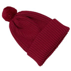 Children's Knitted Beanie Hat with Pom Pom - Ribbed Cuff