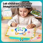 Children's LED Light-Up Drawing Board Toy - Double-Sided Erasable Surface with Markers