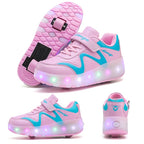 Children's LED Light-Up Roller Skate Shoes with Detachable Wheels