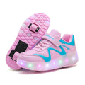 Children's LED Light-Up Roller Skate Shoes with Detachable Wheels