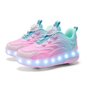 Children's LED Light-Up Roller Skate Sneakers - Heelys-Style with Wheels