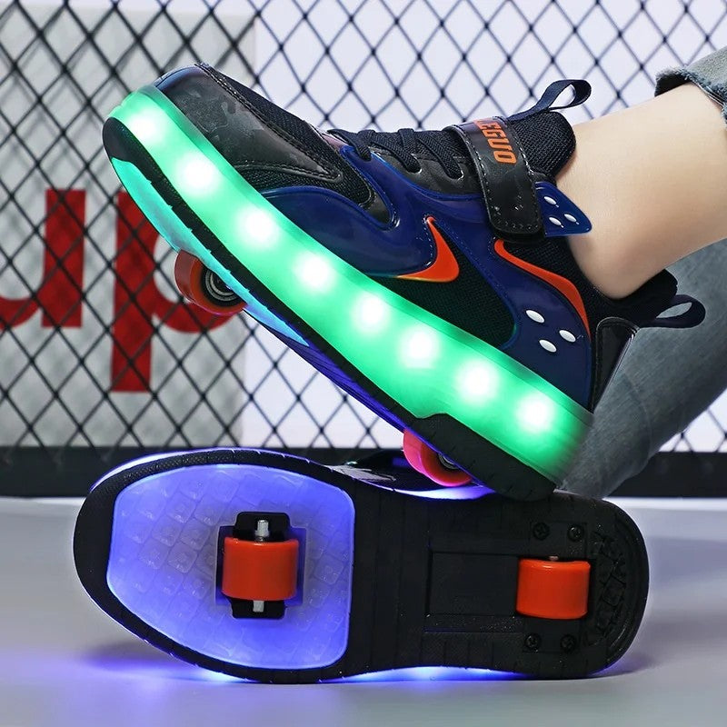 Children's LED Roller Skate Sneakers with Retractable Wheels