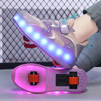 Children's LED Roller Skate Sneakers with Retractable Wheels