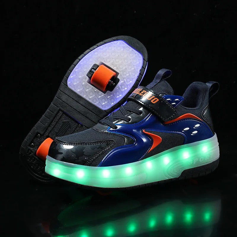 Children's LED Roller Skate Sneakers with Retractable Wheels