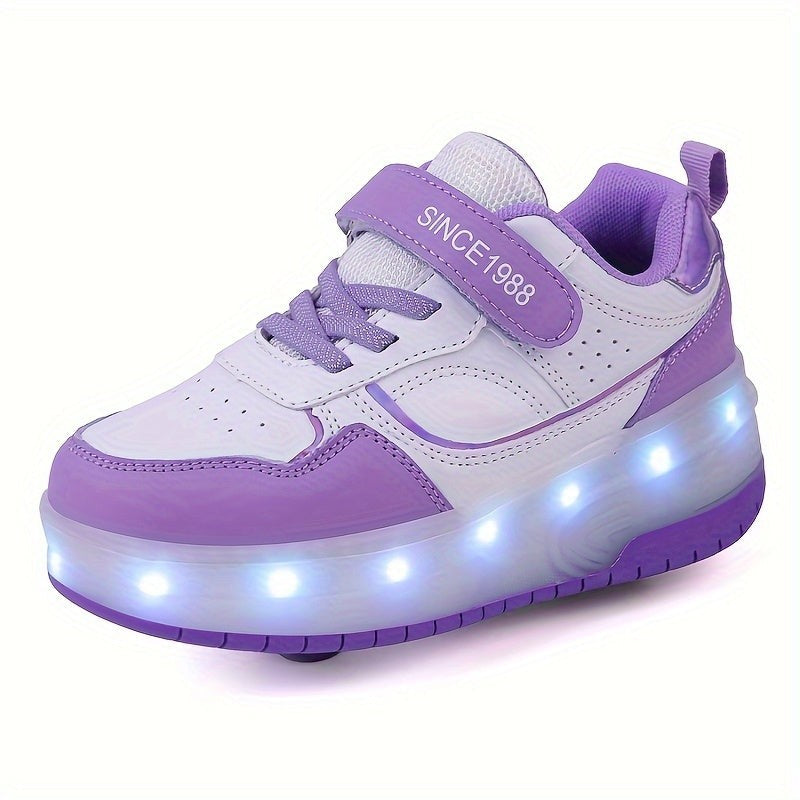 Children's LED Roller Sneakers with Removable Wheels