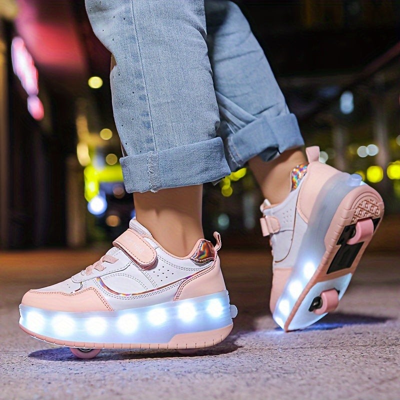 Children's LED Roller Sneakers with Removable Wheels