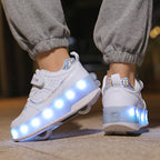 Children's LED Roller Sneakers with Removable Wheels