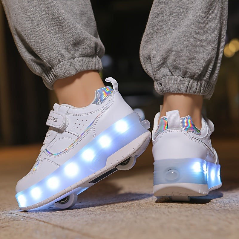 Children's LED Roller Sneakers with Removable Wheels