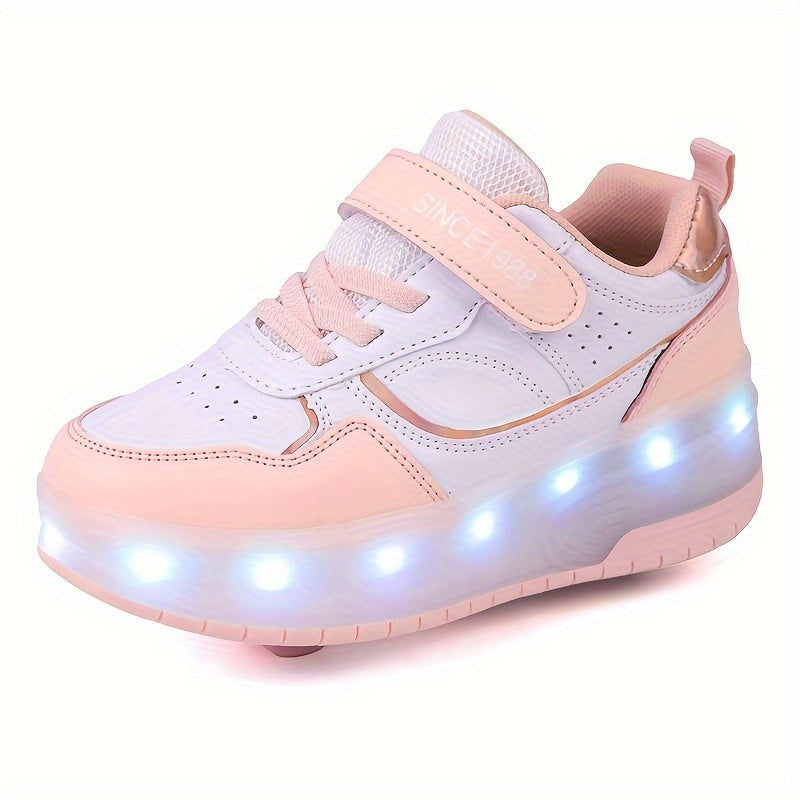 Children's LED Roller Sneakers with Removable Wheels