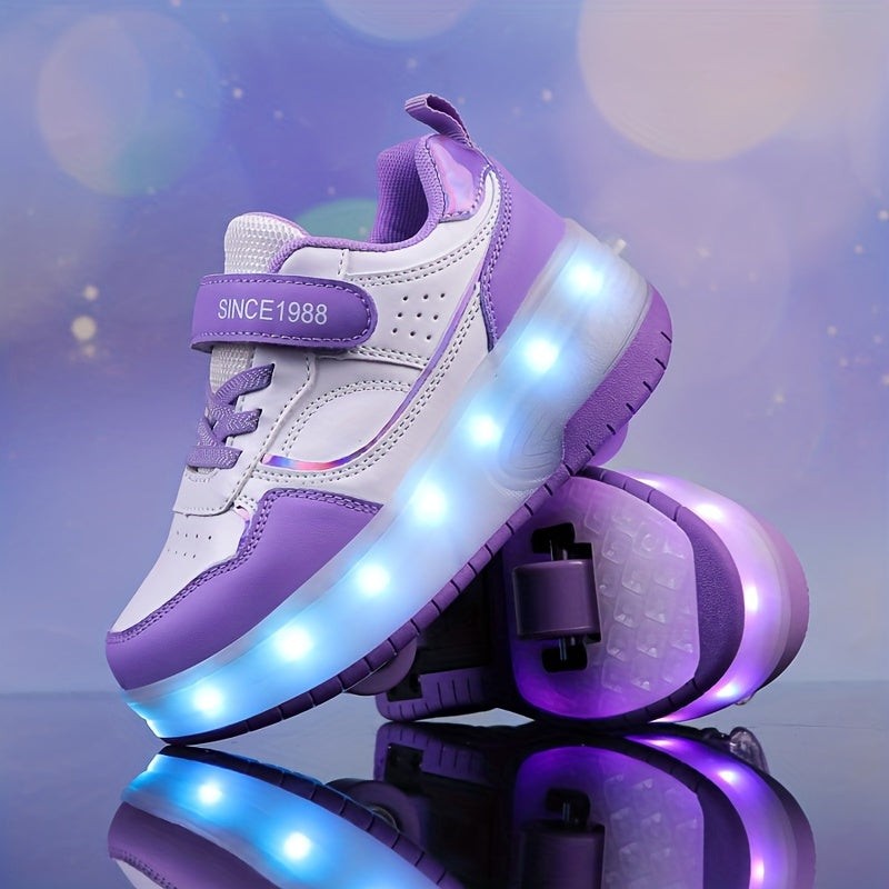Children's LED Roller Sneakers with Removable Wheels
