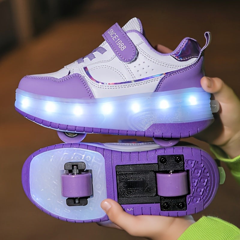Children's LED Roller Sneakers with Removable Wheels