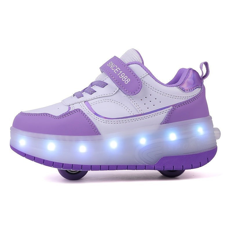 Children's LED Roller Sneakers with Removable Wheels