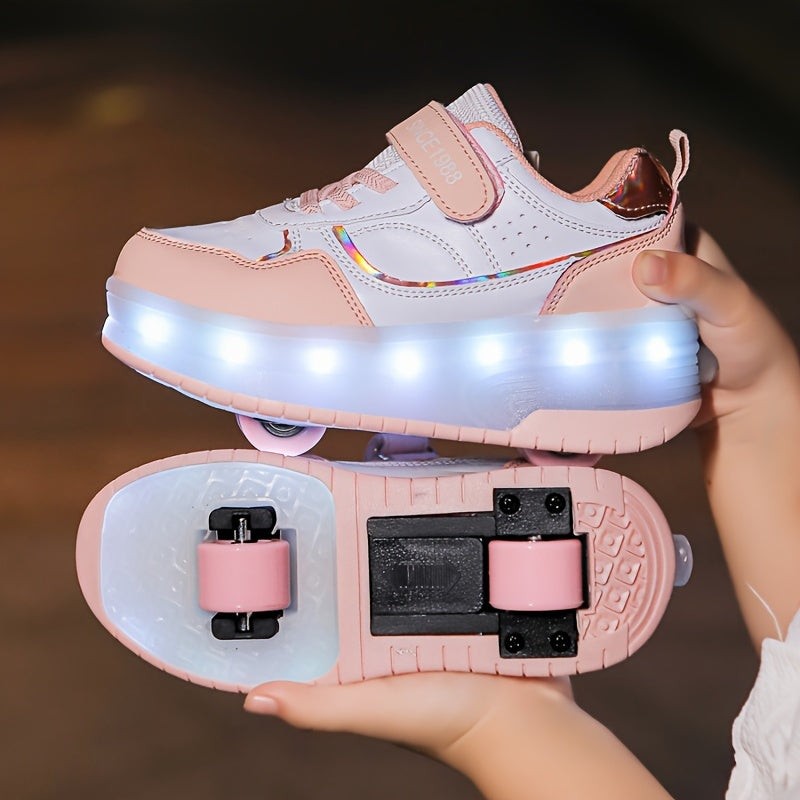 Children's LED Roller Sneakers with Removable Wheels