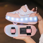 Children's LED Roller Sneakers with Removable Wheels