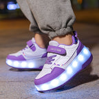 Children's LED Roller Sneakers with Removable Wheels