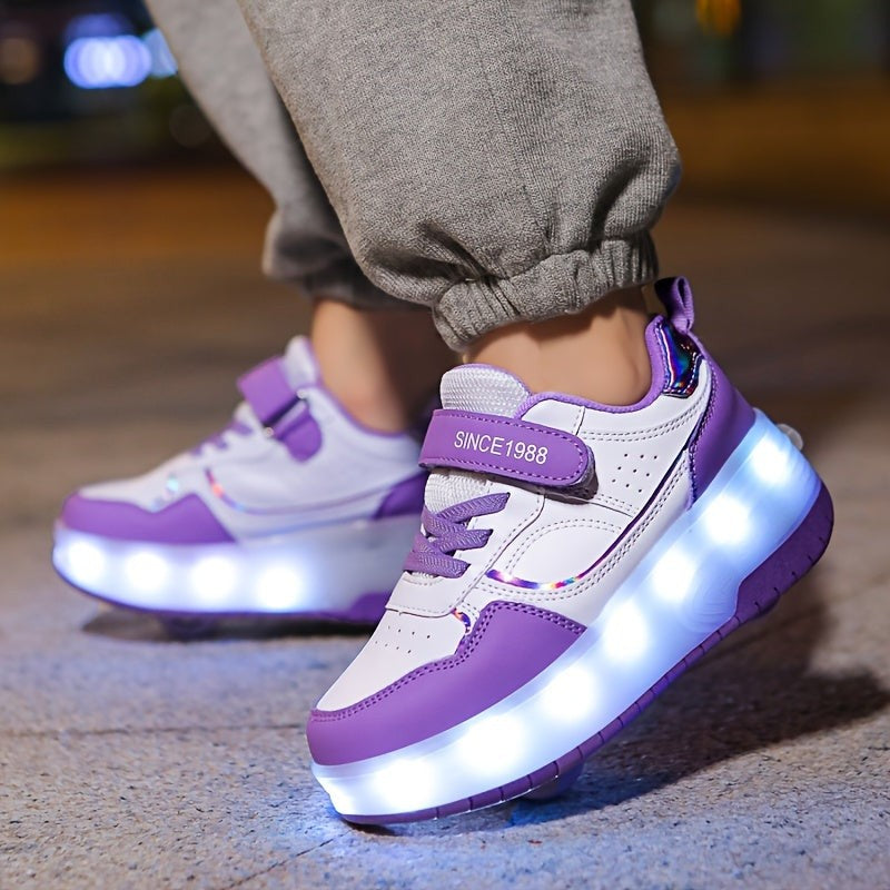 Children's LED Roller Sneakers with Removable Wheels