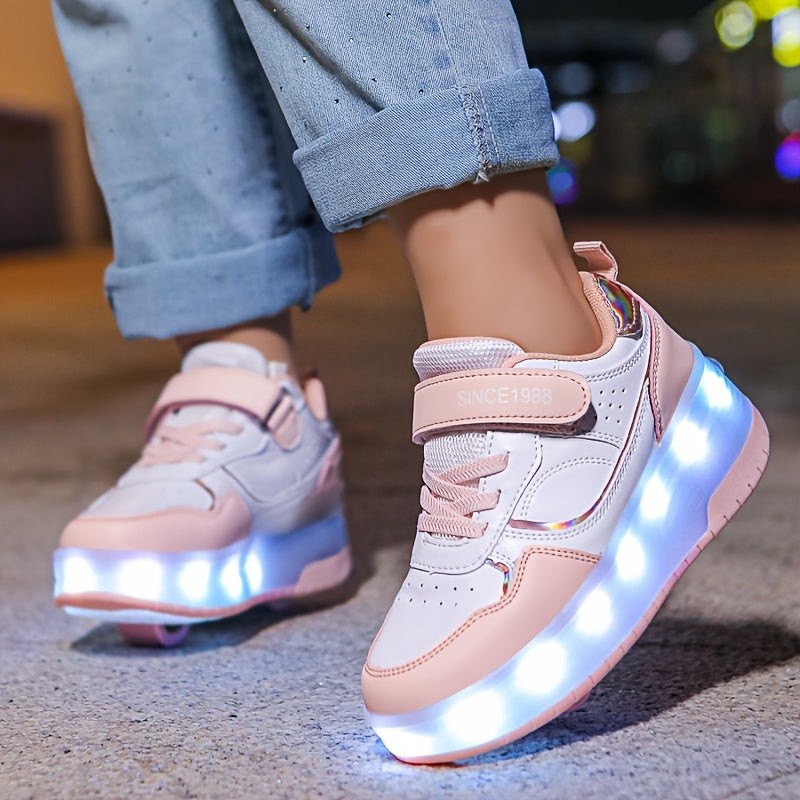 Children's LED Roller Sneakers with Removable Wheels