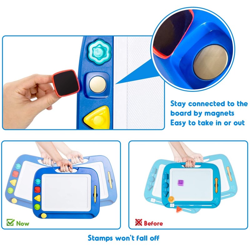 Children's Magnetic Drawing Board - Mess-Free Writing & Stamping