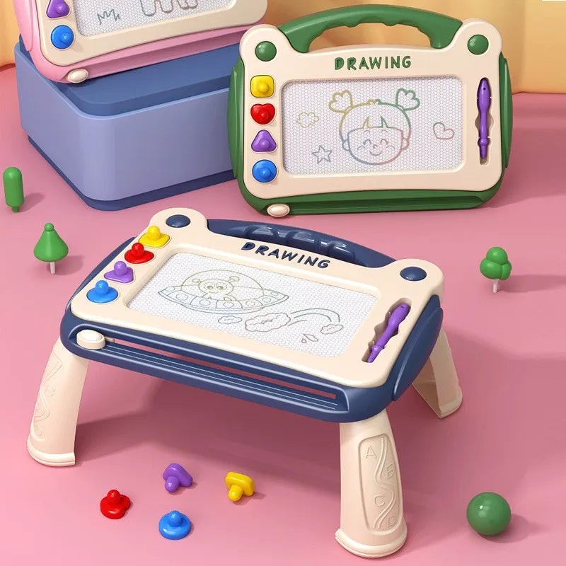 Children's Magnetic Drawing Board with Carry Handle and Detachable Legs