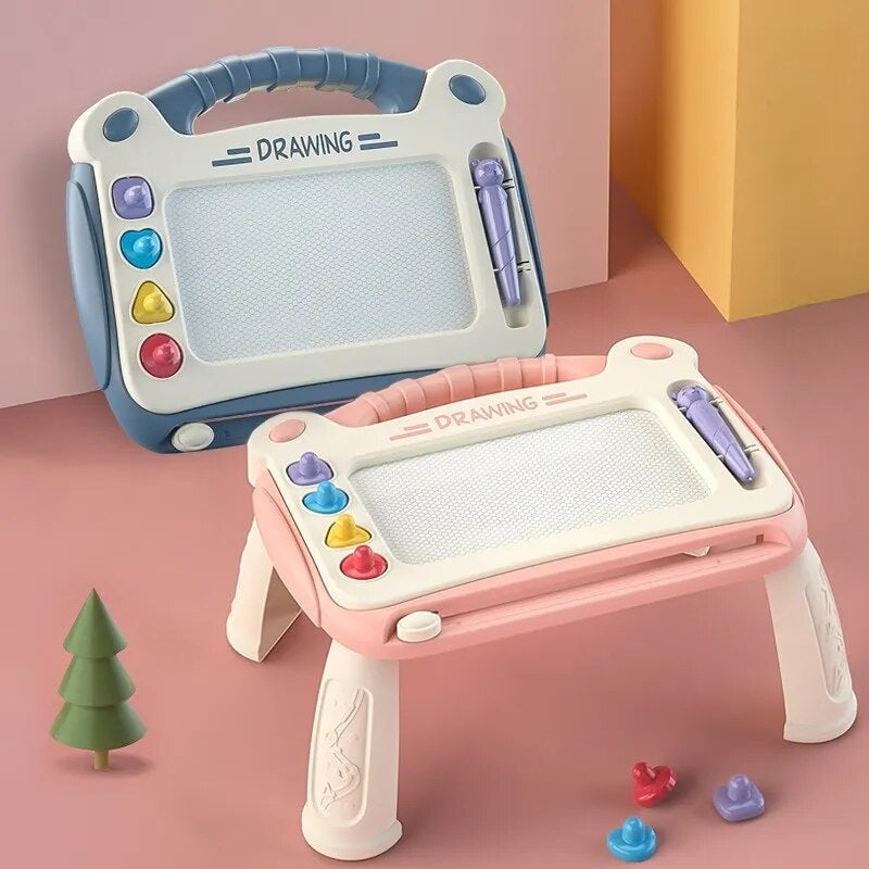 Children's Magnetic Drawing Board with Carry Handle and Detachable Legs