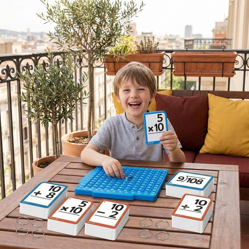 Children's Maths Flashcard Set with Calculation Board
