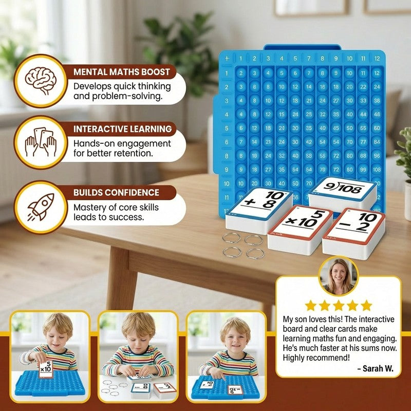 Children's Maths Flashcard Set with Calculation Board