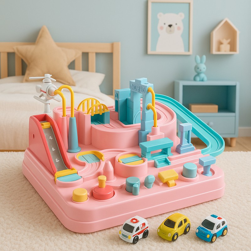 Children's Mechanical Car Adventure Track Set - City Theme