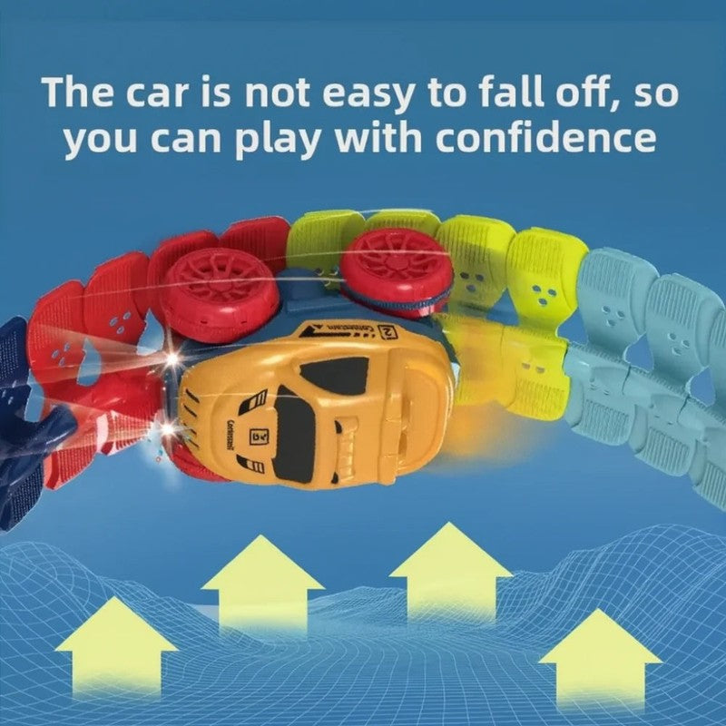Children's Modular Race Car Track Set - LED Headlights