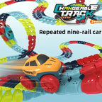 Children's Modular Race Car Track Set - LED Headlights