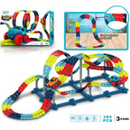 Children's Modular Race Car Track Set - LED Headlights