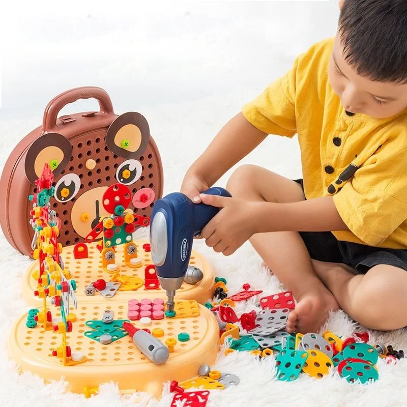 Children's Montessori Tool Suitcase - Screw Puzzle Building Set