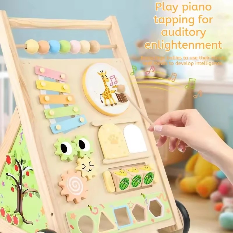 Children's Multifunctional Push Walker with Activity Board