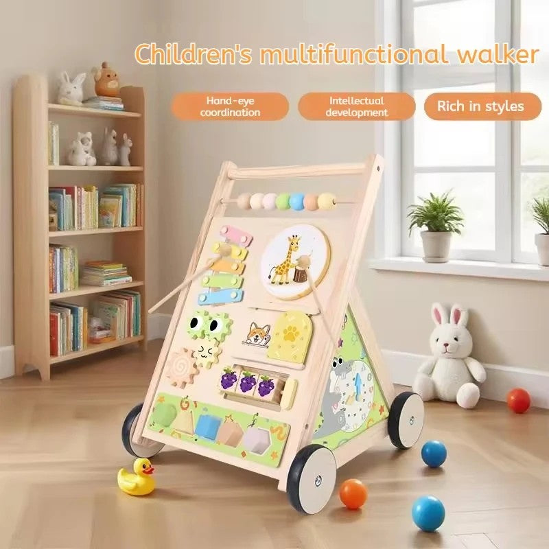 Children's Multifunctional Push Walker with Activity Board