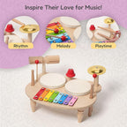 Children's Percussion Music Set - Montessori-Inspired with Xylophone