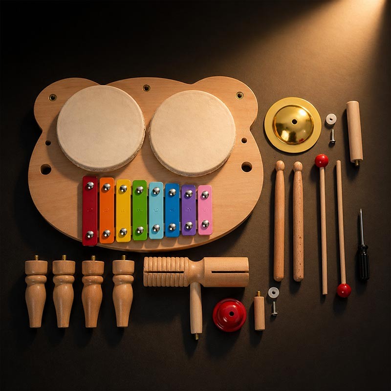 Children's Percussion Music Set - Montessori-Inspired with Xylophone