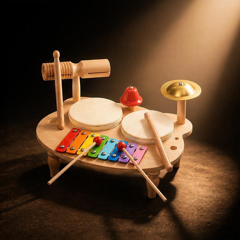 Children's Percussion Music Set - Montessori-Inspired with Xylophone
