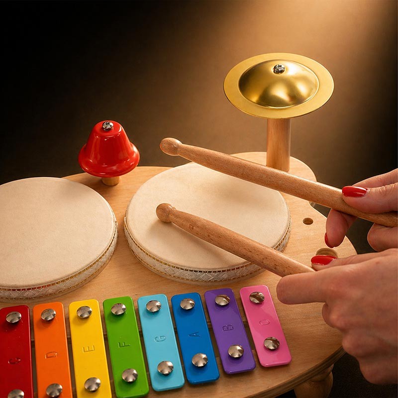 Children's Percussion Music Set - Montessori-Inspired with Xylophone