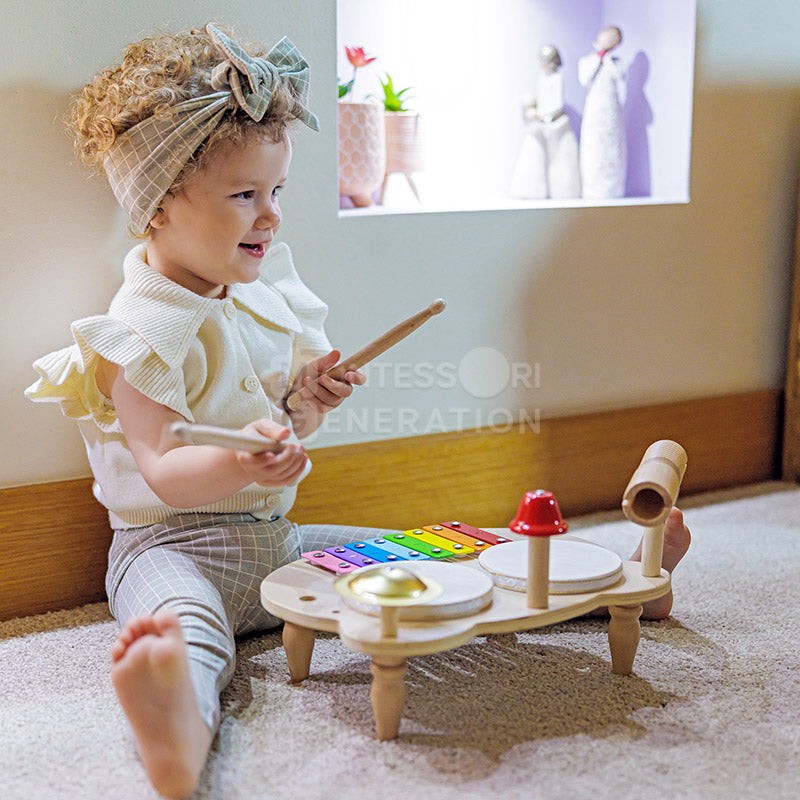 Children's Percussion Music Set - Montessori-Inspired with Xylophone