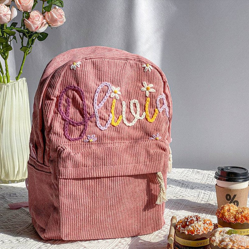 Children's Personalized Embroidered Backpack - with Flap Pocket