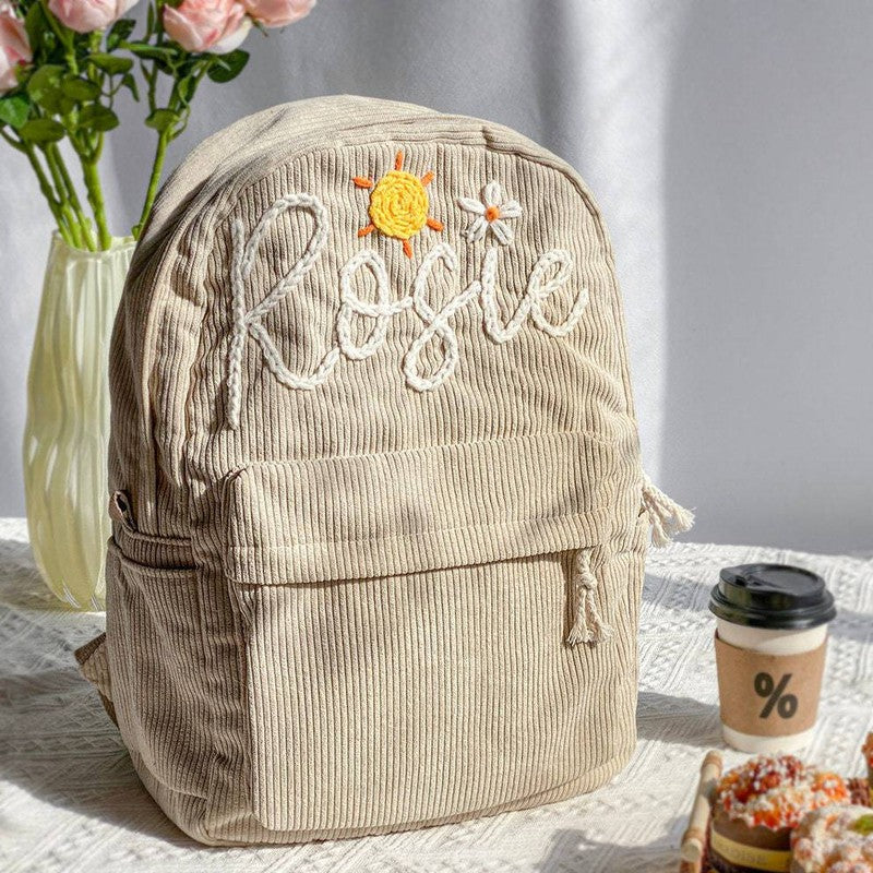 Children's Personalized Embroidered Backpack - with Flap Pocket