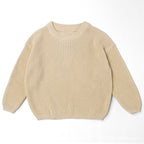 Children's Personalized Hand-Embroidered Sweater - Round Neck Long Sleeve