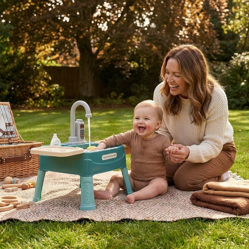 Children's Play Kitchen Water Activity Table with Working Tap