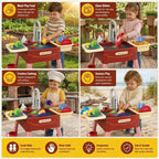 Children's Play Kitchen Water Activity Table with Working Tap