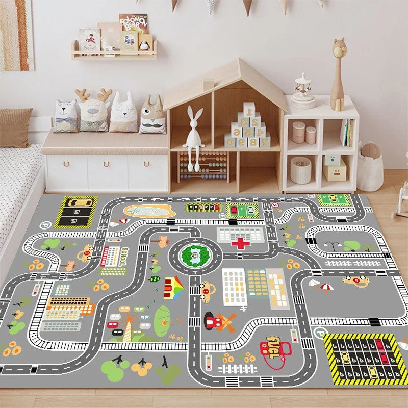 Children's Play Rug - City Road Map
