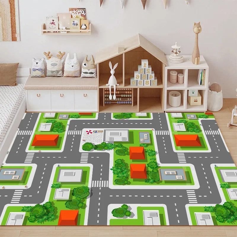 Children's Play Rug - City Road Map