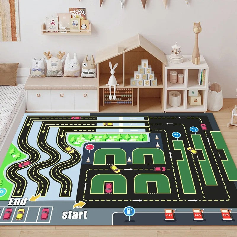 Children's Play Rug - City Road Map