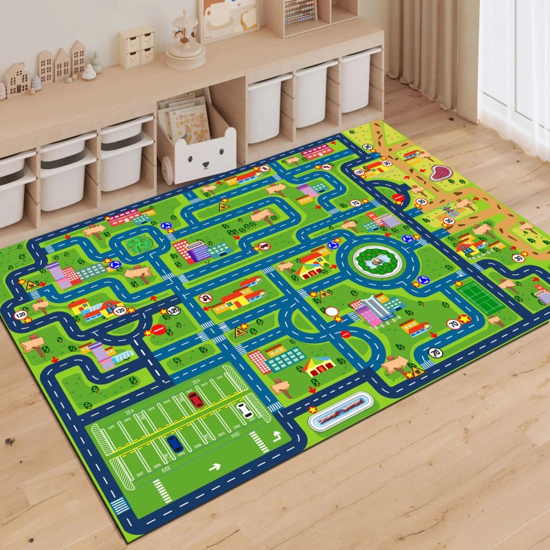 Children's Play Rug - City Road Map