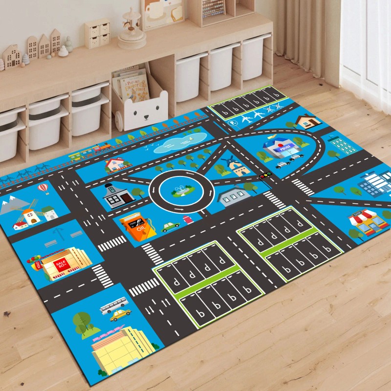 Children's Play Rug - City Road Map