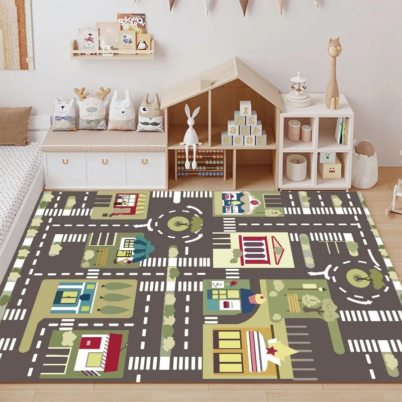 Children's Play Rug - City Road Map